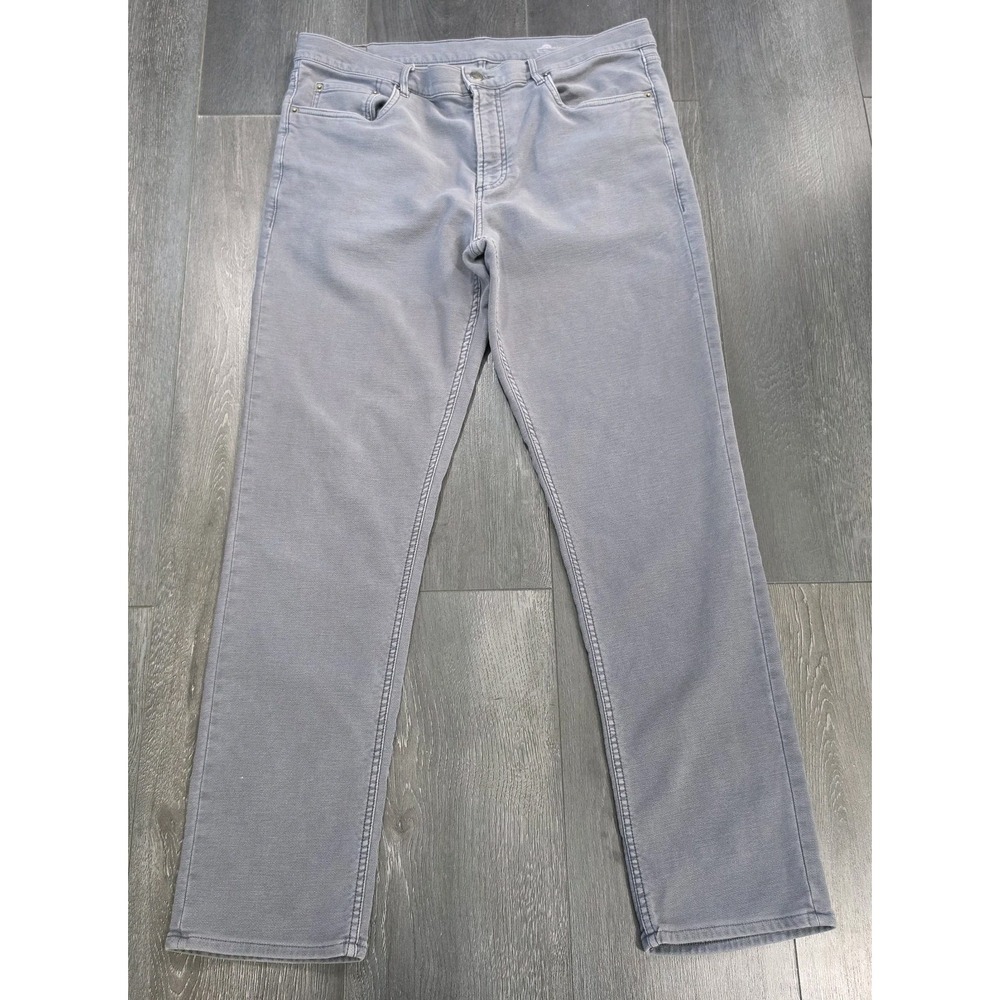 Faherty Stretch Terry 5 Pocket Pants Men 36x32 Gray Preppy Travel City Everyday